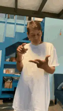 Old man doing the finger dance