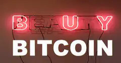 Beauty Bitcoin neon sign glitch