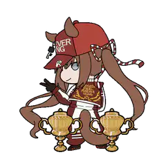 Chibi horse girl with trophies