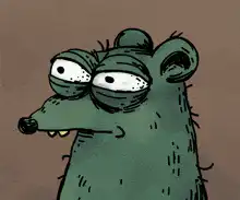 Rat with tired eyes