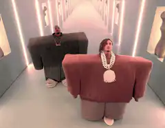 Kanye and Ty Dolla $ign in sweater costumes