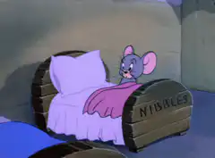 Nibbles mouse goes to sleep