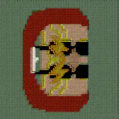 pixel art dragon in red frame