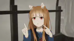 Holo pointing fingers anime