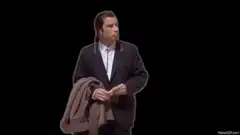 Leonardo DiCaprio shrugging with coat