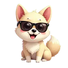 Cute dog wearing sunglasses