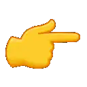 Yellow pointing hand emoji