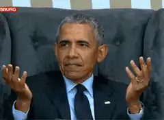 Obama shrugging with hands up
