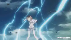 anime girl lightning attack