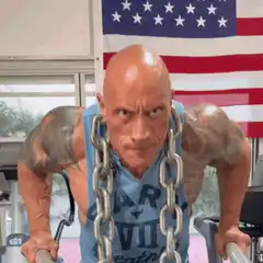 The Rock intense gym face