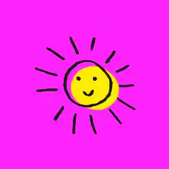 Smiling Sun on Pink Background
