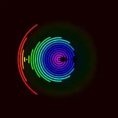 Rainbow spiral audio visualizer