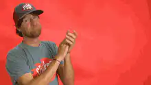 Man clapping sarcastically with text