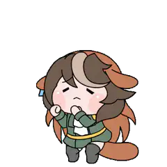 chibi girl pouting and spinning