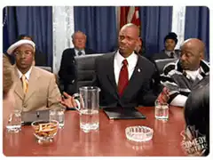 Morgan Freeman table flip