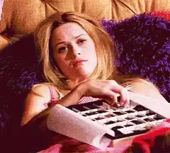 Reese Witherspoon eating chocolates