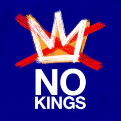 No Kings logo with crossed out crown