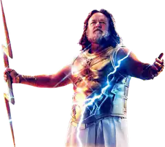 Zeus with lightning bolt