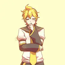 anime boy thinking then pointing