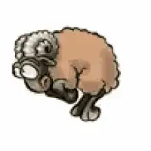 pixel art sheep walking
