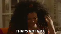 Woman shaking head that's not nice