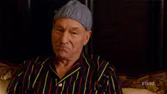 Patrick Stewart raises a glass