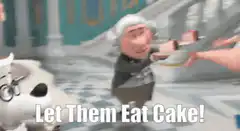 Madame de la Grande Bouche offers cake