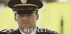 Officer saluting with respect