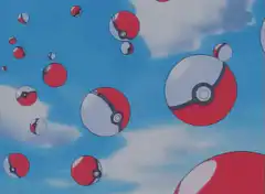 Poké Balls falling from the sky