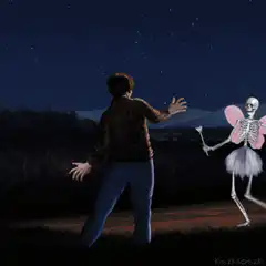 Skeleton fairy and unicorn dance