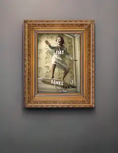 Framed Banksy Fiat Central Banks