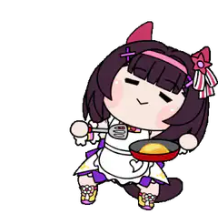 chibi girl cooking egg