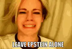 Crying woman leave epstein alone