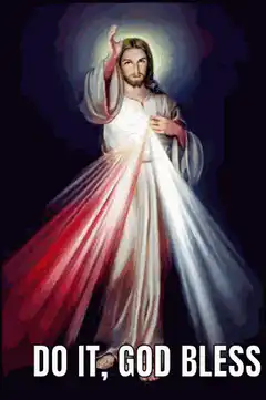 Jesus blessing with text
