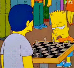 Bart Simpson playing chess