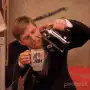 Jim Halpert pours coffee from a camera