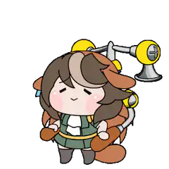 Chibi character with mechanical horns