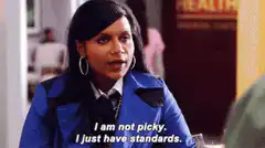 Mindy Kaling I am not picky I just have standards