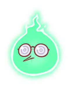 Green slime with spiral eyes