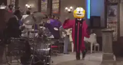 SpongeBob SquarePants dancing in church