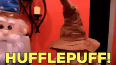 Sorting Hat and Santa Hufflepuff