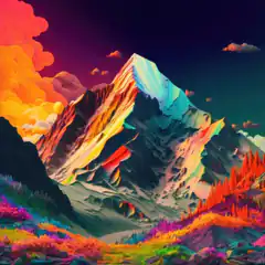 Vibrant Rainbow Mountain Landscape