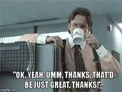 Bill Lumbergh Sips Coffee Sarcastically