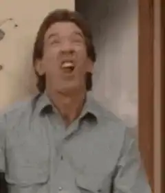 Tim Allen laughing hysterically