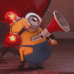 Minion with megaphone and lights