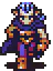 pixel art character with cape