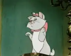 Marie Cat Blushing and Covering Her Face