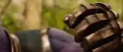 Thor punches Thanos with the Infinity Gauntlet