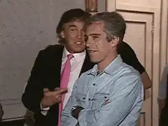 Donald Trump and Jeffrey Epstein laughing