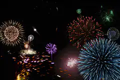 Colorful fireworks display